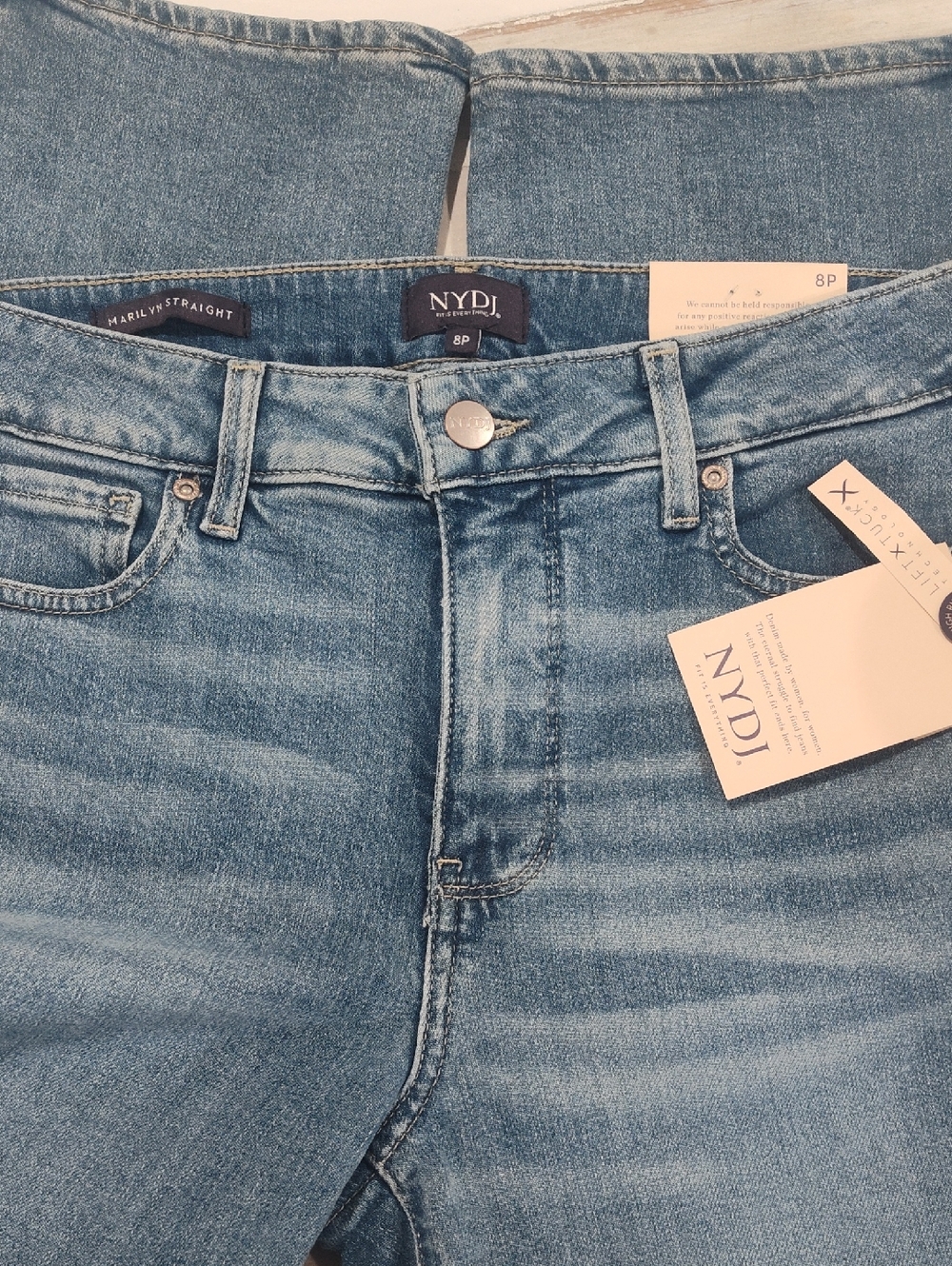 NWT, NYDJ Higher Rise Marilyn Straight Ankle Jean In Size 8 Petite - Picture 7 of 14